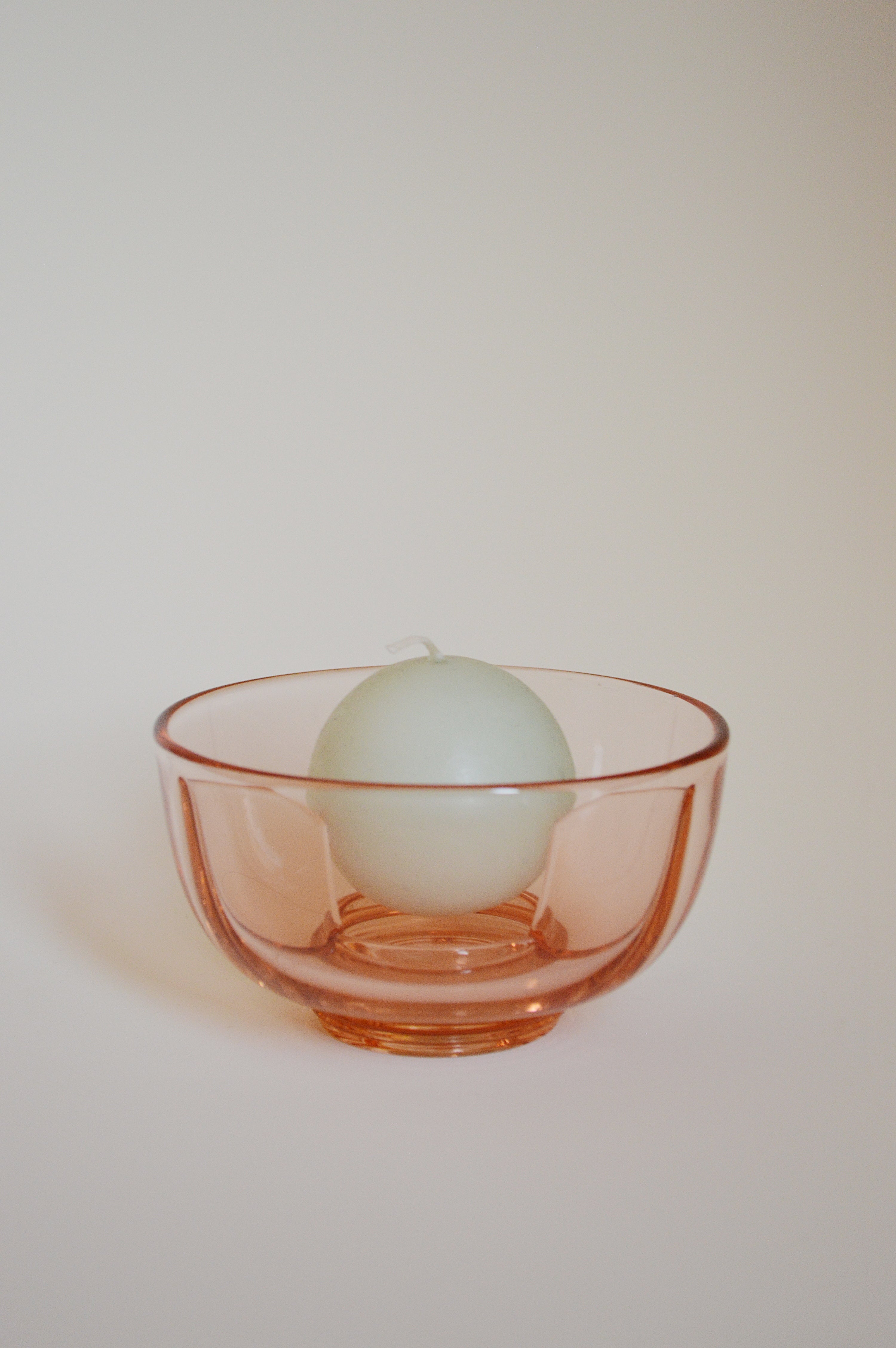 PINK GLASS CANDLE HOLDER